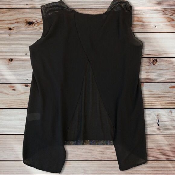 4/30$$$ JOA Black Sparkly Backless Tank - Picture 2 of 4